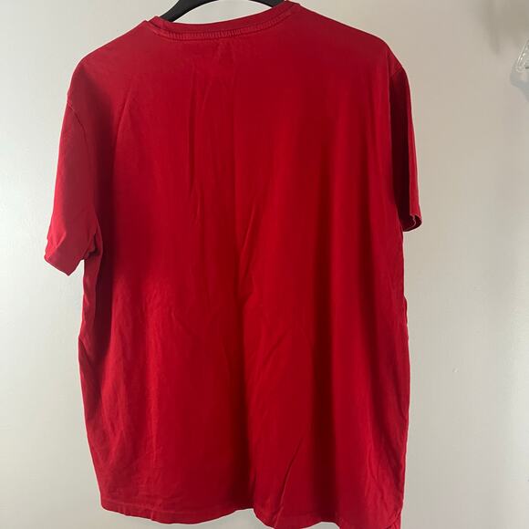 Polo Ralph Lauren Red Navy Blue Embroidered Pony T-Shirt Tee XL - Picture 2 of 5